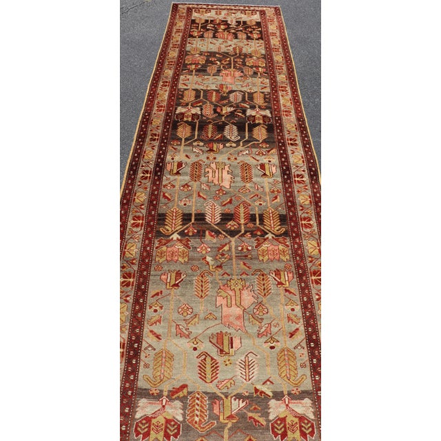 Early 20th Century Antique Persian Malayer Runner With Tree Motif Design 3'8 X 13'1 For Sale - Image 5 of 14