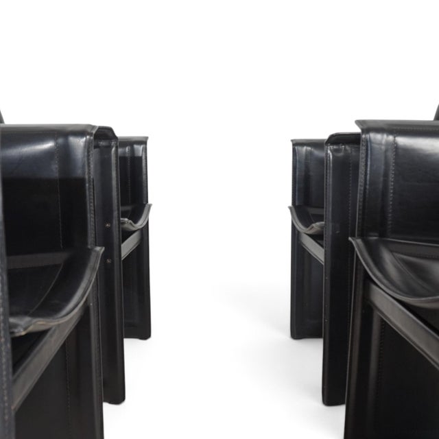 Solaria Leather Dining Chairs by Tito Agnoli for Arrben, 1970, Set of 4 For Sale - Image 13 of 18