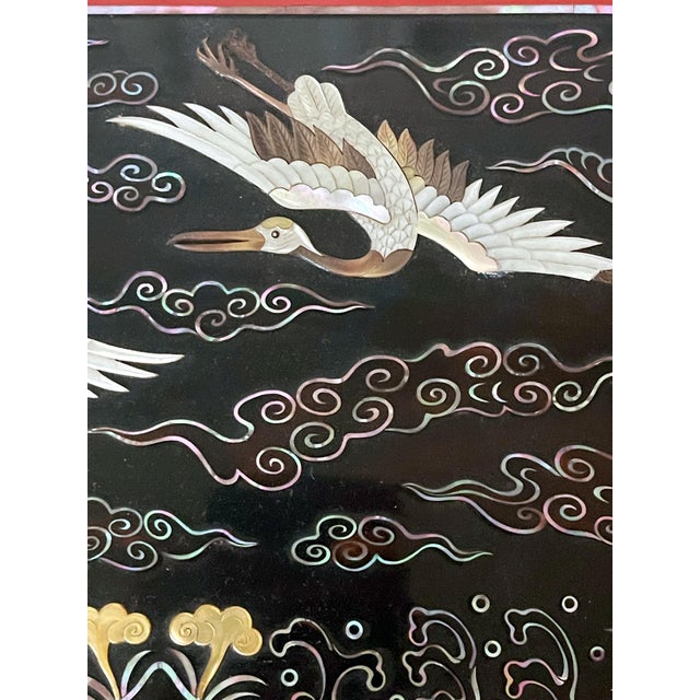 Vintage Korean Lacquer Box with Inner Tray and MOP inlays For Sale - Image 16 of 18