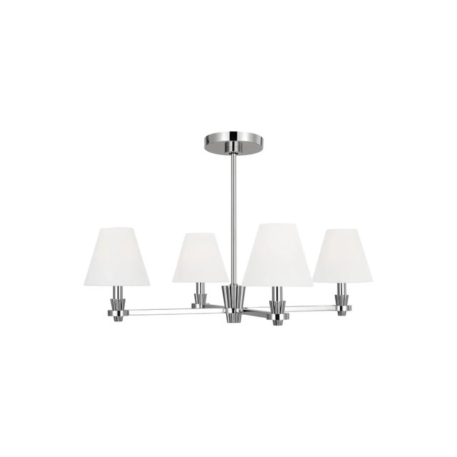 Alexa Hampton by Visual Comfort Studio Paisley Medium Chandelier, Polished Nickel For Sale - Image 9 of 9