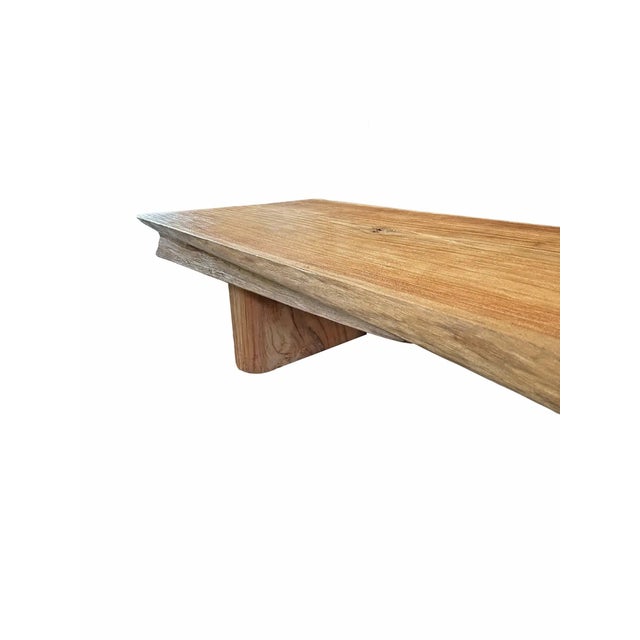 Brown Solid Teak Wood Table Modern Organic For Sale - Image 8 of 10