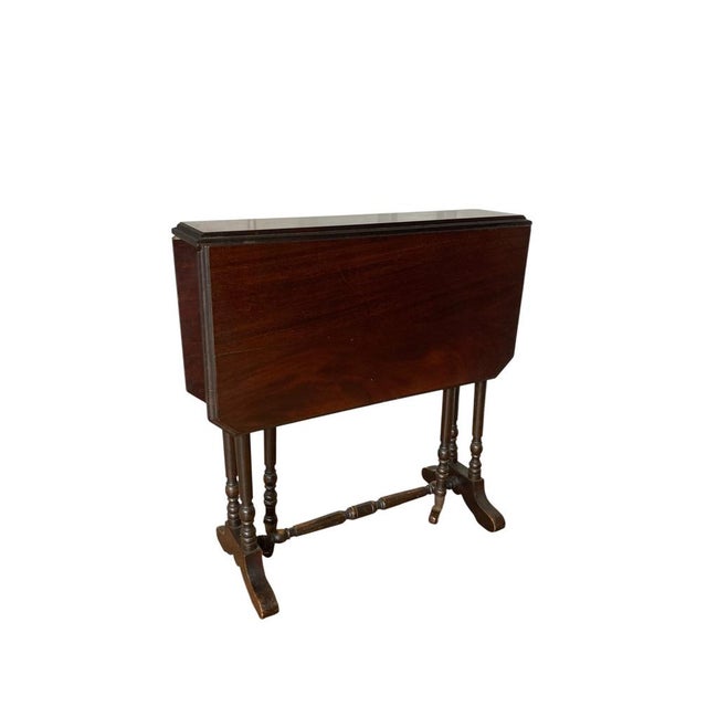 Wood Small Antique Drop-Leaf Gate-Leg Table, 1890 For Sale - Image 7 of 11