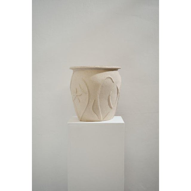 La Table Mer Beige Sandstone Vase by Lou Thomas For Sale - Image 6 of 8