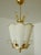 Gorgeous Swedish 1940/50s Brass and Silk pendant by E. Hansson &amp; Co., Malmö, Sweden. One light source with a...