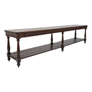 Large Vintage Oak Drapers Table, 1920 For Sale