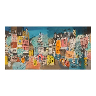 Equestrian Statue of Henry IV, Charles Cobelle Acrylic on Canvas Painting For Sale