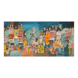 Equestrian Statue of Henry IV, Charles Cobelle Acrylic on Canvas Painting