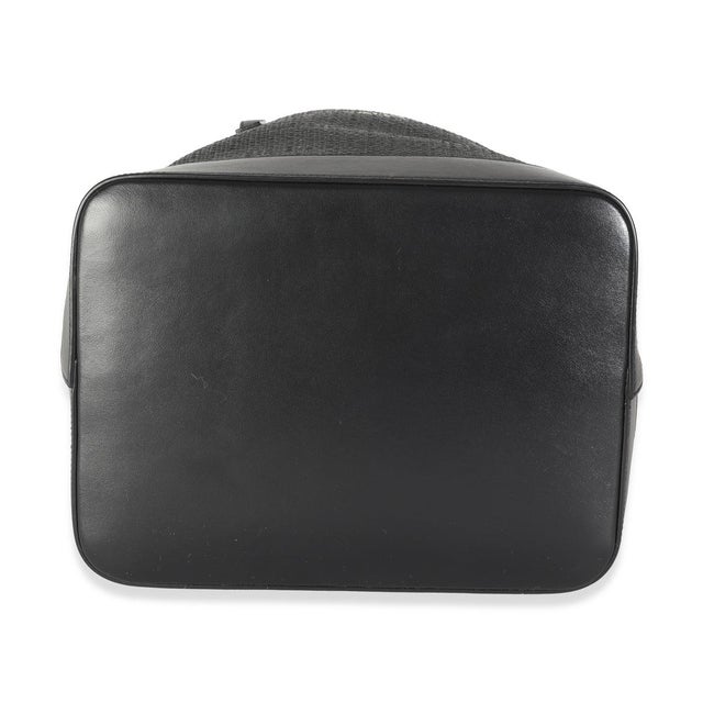 2010s Black Linen Canvas Teddy Shopping Bag For Sale - Image 5 of 7