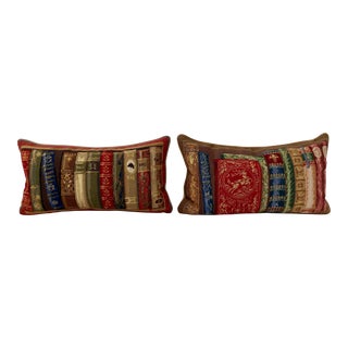 Book Needlepoint Pillows - a Pair For Sale