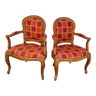 Pair of 19th Century Antique Venetian Armchairs For Sale