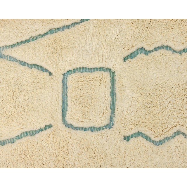 Textile Abstract Hand-Knotted Moroccan Wool Rug | 8'1" X 5'9" | One of a Kind For Sale - Image 7 of 13