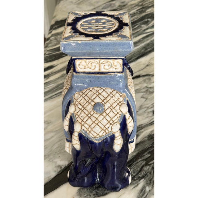 Vintage Elephant Motif Tabletop Plant Stand For Sale In Seattle - Image 6 of 10