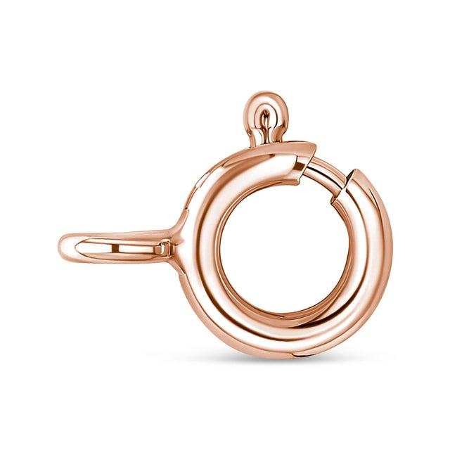 Contemporary 10K Rose and White Gold Plated .925 Sterling Silver 1/4 Cttw Miracle-Set Champagne Diamond Triple Circle 18" Necklace (I2-I3 Clarity) For Sale - Image 3 of 5