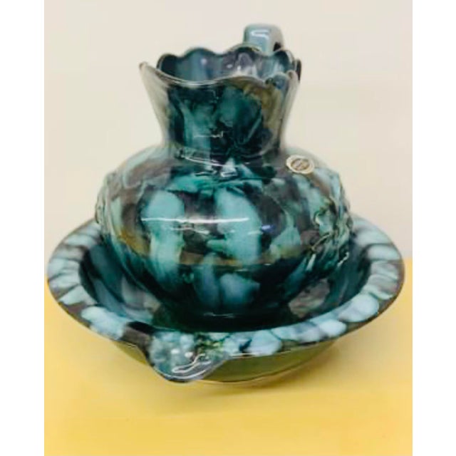 Late 20th Century Late 20th Century Arkansas Pottery Pitcher and Basin - 2 Pieces For Sale - Image 5 of 11