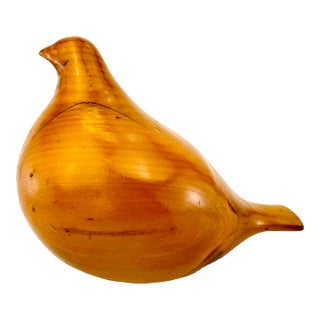 Vintage Mid Century Wood Hand Carved Wood Bird For Sale