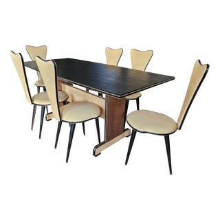 Dining Table and Chairs by Umberto Mascagni, Italy, 1950s, Set of 7 For Sale