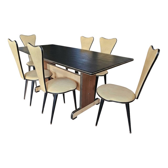 Dining Table and Chairs by Umberto Mascagni, Italy, 1950s, Set of 7 For Sale