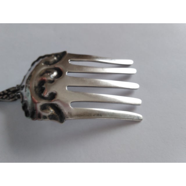 Late 19th Century Victorian Dresden by Whiting Sterling Silver Five-Tine Fork For Sale In Las Vegas - Image 6 of 7