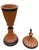 Elevate your home decor with this striking vintage decorative urn, expertly crafted from solid turned wood. Featuring an...
