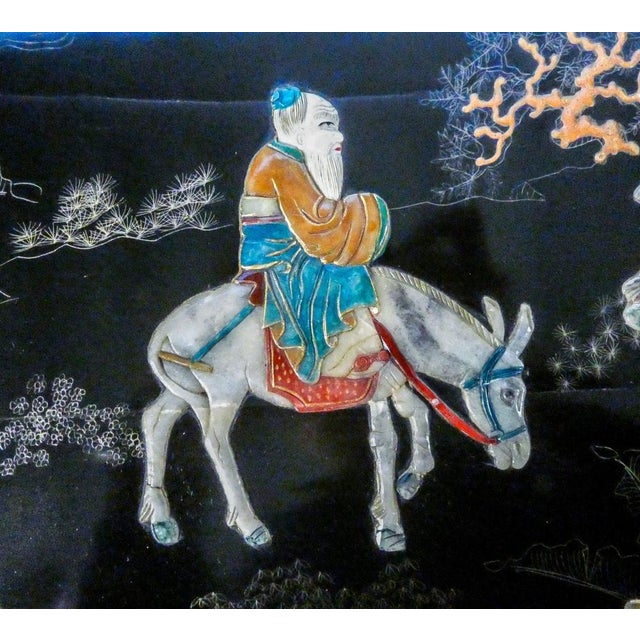 Wood Chinese Low Table with Semiprecious Stone Inlays For Sale - Image 7 of 18