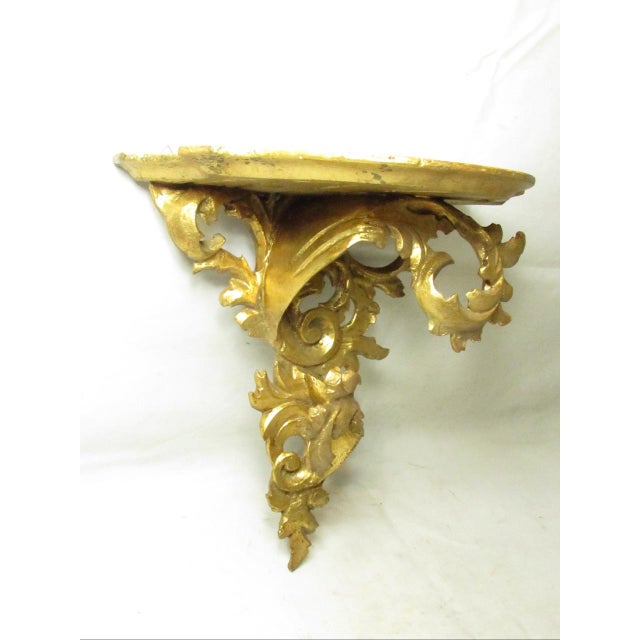 Pair of Italian Florentine Giltwood Wall Brackets For Sale - Image 12 of 18