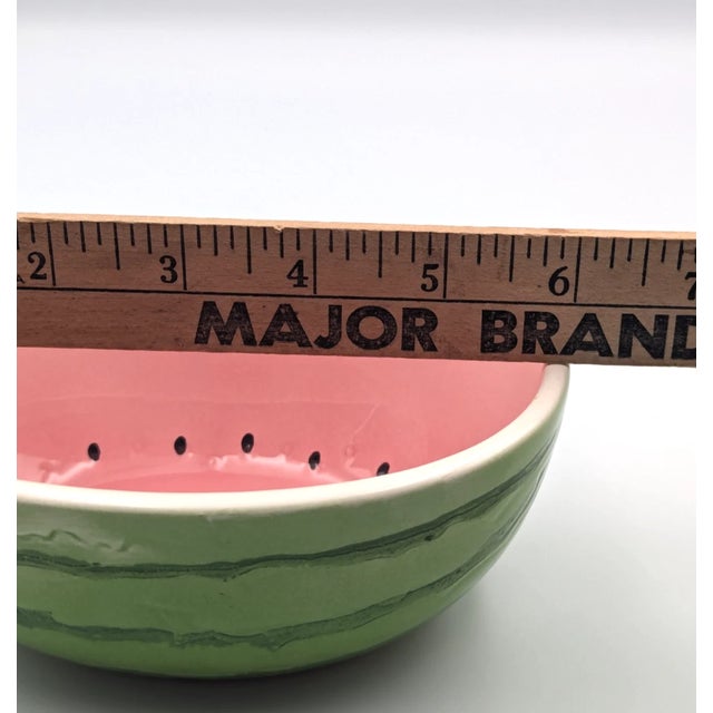 Vintage Pier 1 Japanese Watermelon Ceramic Serving Bowls -Set of 2 For Sale - Image 4 of 7