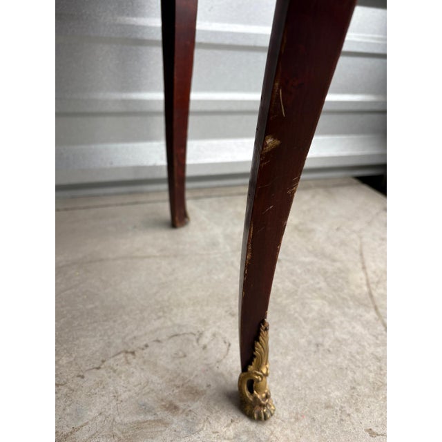 Antique French Louis XV-Style Marble Top Side Table For Sale - Image 9 of 10