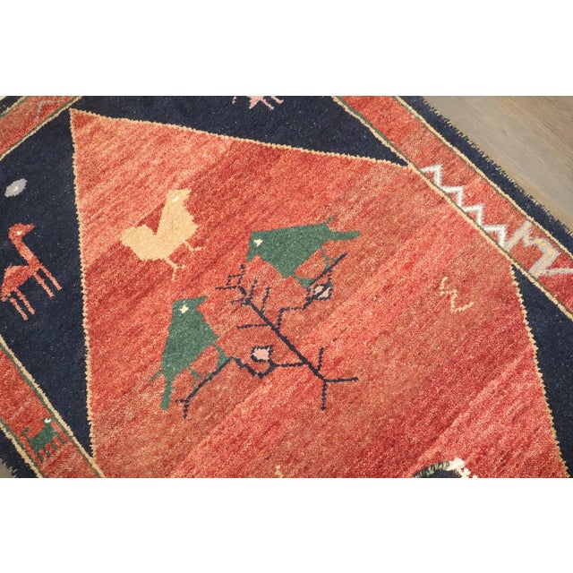 Vintage Inspired Persian Gabbeh rug no. j4777 For Sale - Image 4 of 8