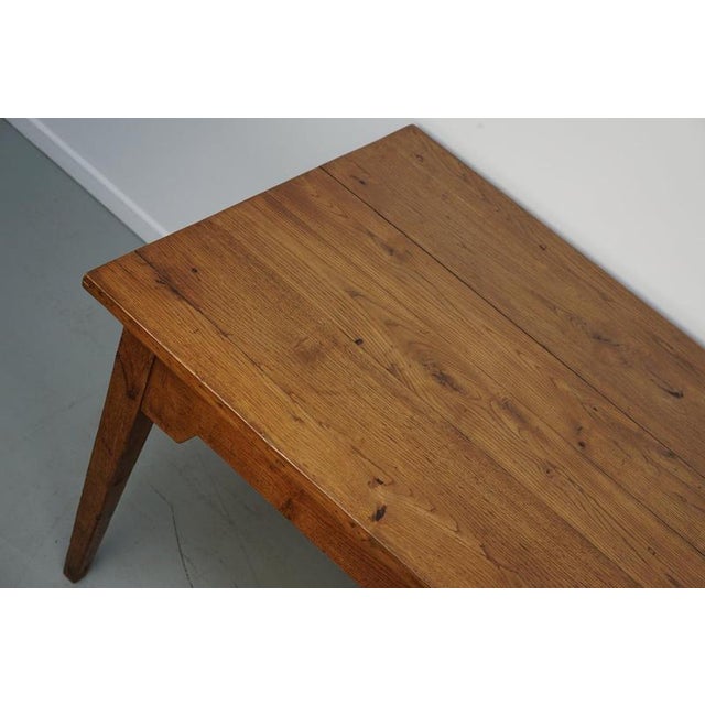Late 19th Century French Rustic Oak Farmhouse Dining Table For Sale - Image 9 of 18