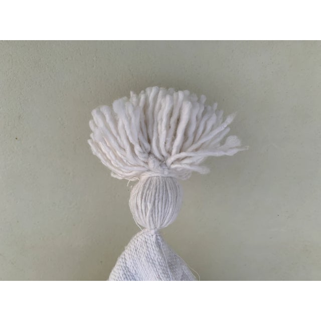 Textile Early 21st Century Moroccan Pure Wool Pillows Pom Poms Covers- a Pair For Sale - Image 7 of 9