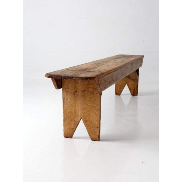Antique Primitive Farmhouse Bench For Sale - Image 9 of 18