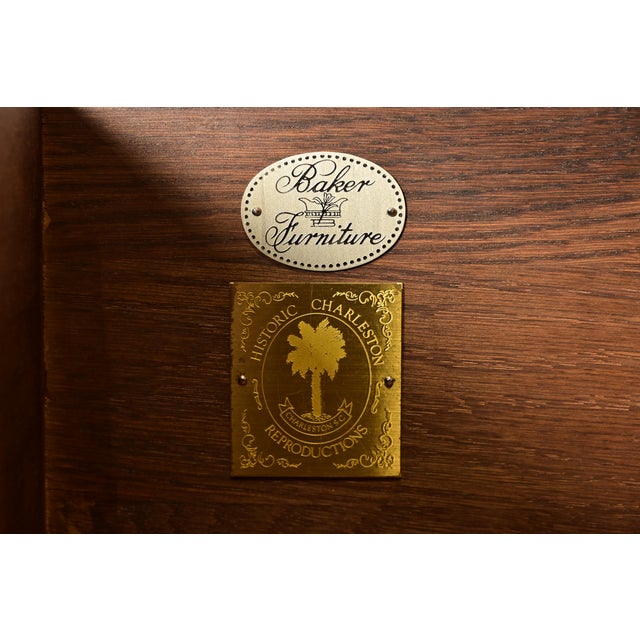Wood Baker Furniture Historic Charleston Chippendale Carved Mahogany and Burl Wood Eleven-Drawer Highboy Dresser For Sale - Image 7 of 14