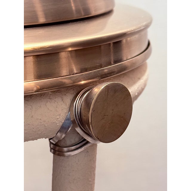 Metal Vintage Hart Associates Post-Modern Brass & Metal Floor Lamp With Black Shade and Cream Painted Legs For Sale - Image 7 of 12