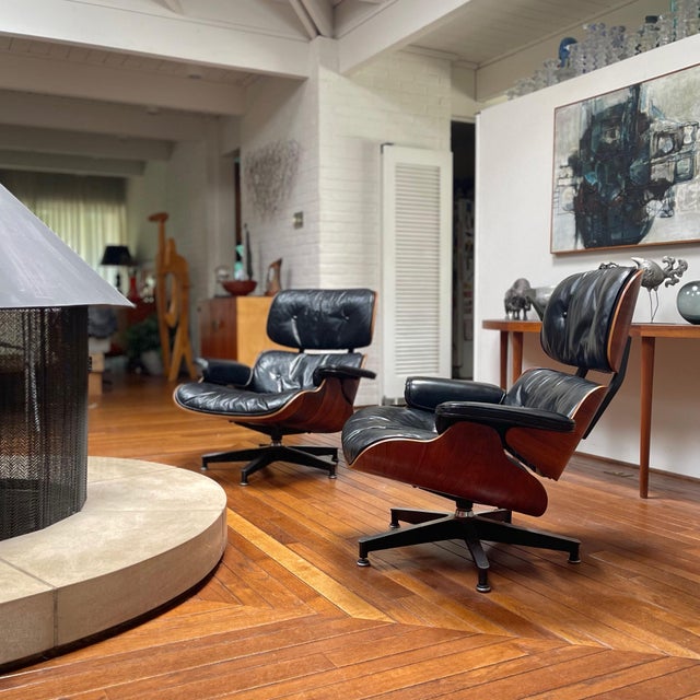 Rare Pair of Early Rosewood Eames Lounge Chairs For Sale - Image 15 of 15