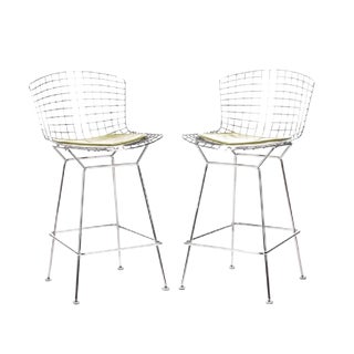 DWR Knoll Bertoia Counter Height Stools - A Pair For Sale