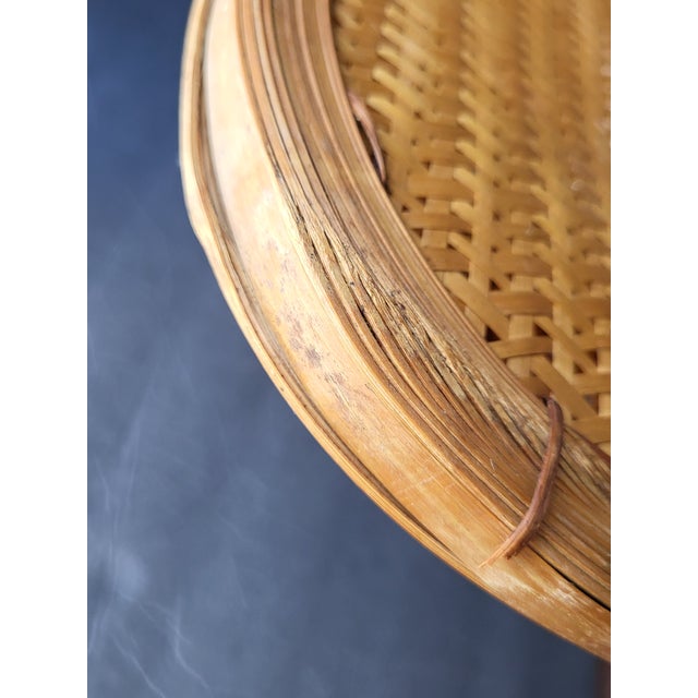 Mid 20th Century Handwoven Bamboo Wicker Rug Beater For Sale - Image 11 of 16