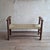 Rustic French Wooden Bench with Rush Seat, 1900 For Sale - Image 3 of 9