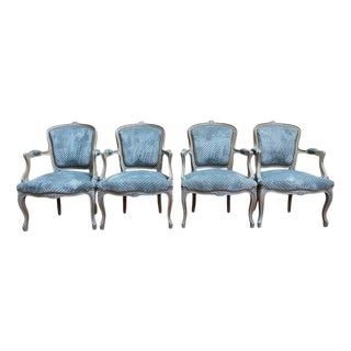 Louis XV Style Cabriolet Armchairs, Set of 4 For Sale