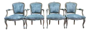 Louis XV Style Cabriolet Armchairs, Set of 4