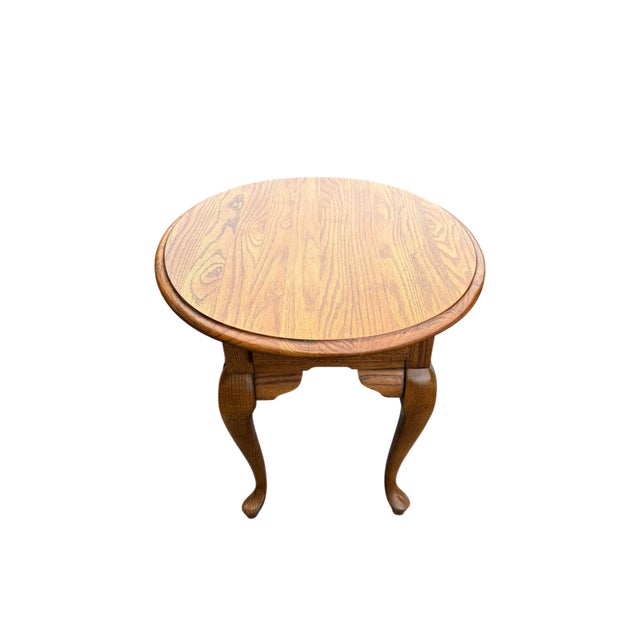 Farmhouse Broyhill Lenoir House Round End Table With Ball-and-Claw Feet For Sale - Image 3 of 10