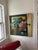 Abstract Vintage Mid Century Abstract Painting on Canvas For Sale - Image 3 of 9