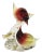 Murano Art Glass Red and Gold Birds on Branch Sculpture For Sale