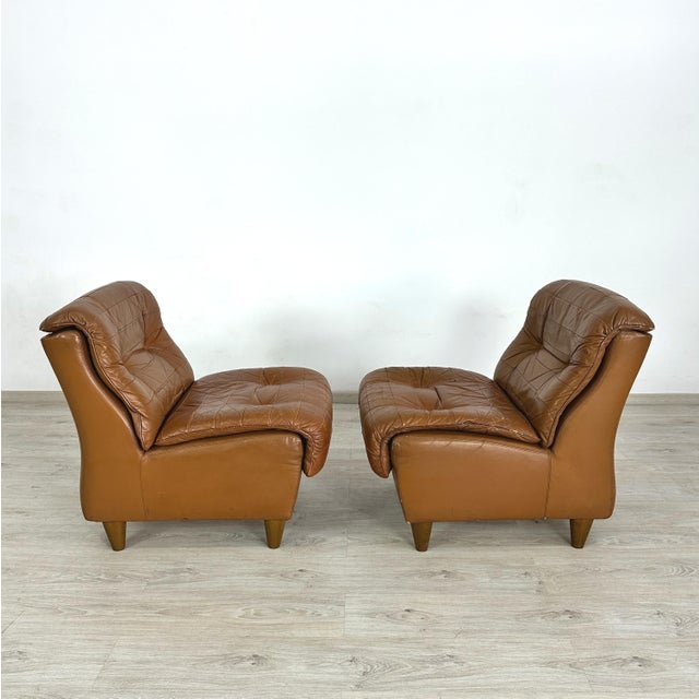 Italian Italian Lounge Chairs - A Pair For Sale - Image 3 of 12