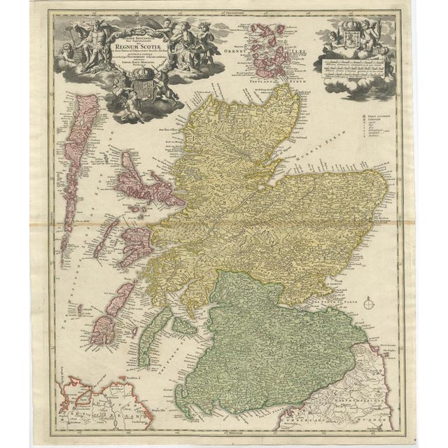 Antique Map of Scotland by Johann Baptist Homann, 1710 For Sale - Image 17 of 17