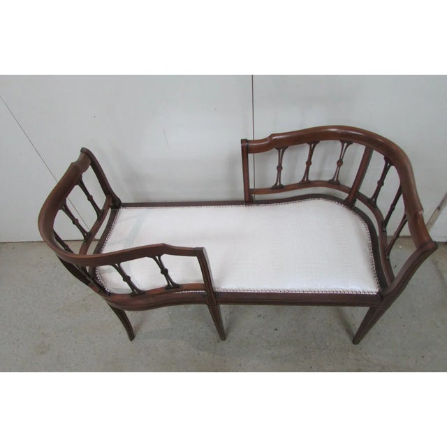 Antique Art Nouveau Mahogany Chaise Lounge For Sale - Image 6 of 9