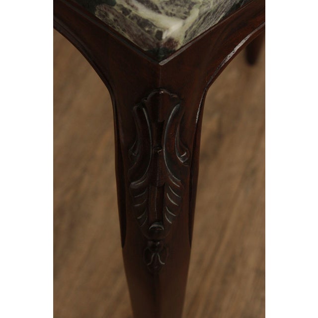 Rococo Style Set of Three Marble Top Mahogany Nesting Tables For Sale - Image 16 of 18