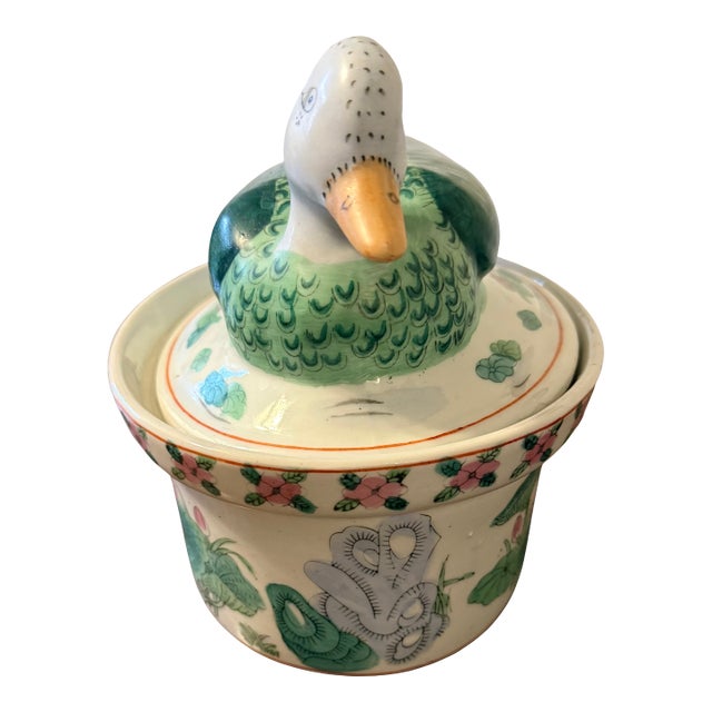 1970s Chinese Famille Rose Duck Tureen For Sale