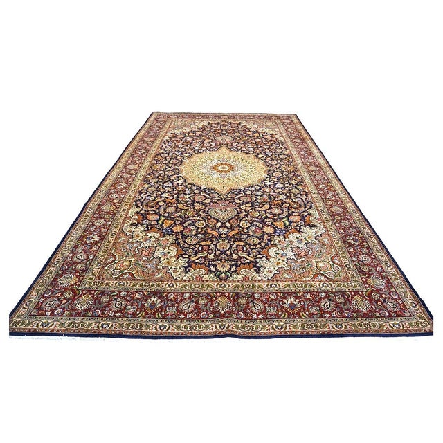 1940s Antique Persian Tabriz 10 x 16 Ivory & Brown Handmade Area Rug #1143508 For Sale - Image 5 of 15