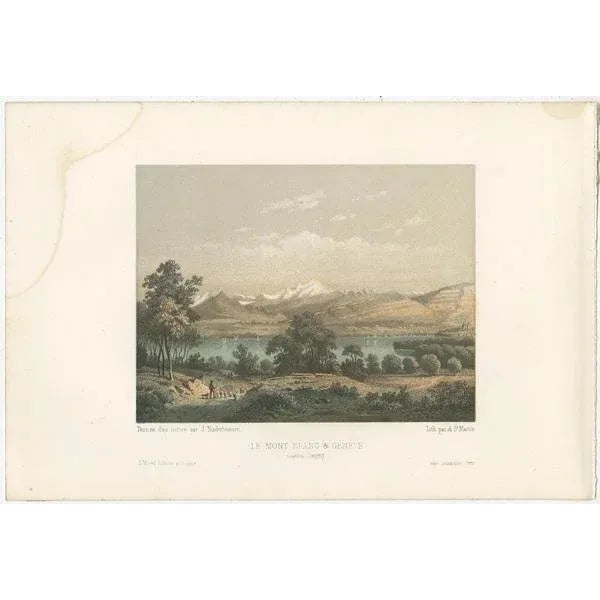 Morel, Illustrations of Switzerland, Mont Blanc, 1850s, Prints, Set of 5 For Sale - Image 3 of 7