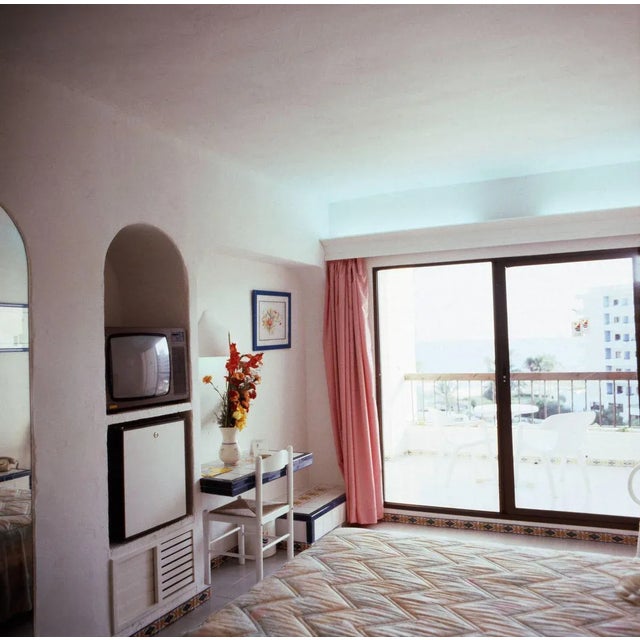 One of the guest room of Hotel Playalinda in Roquetas de Mar, Andalusia, Spain 1980s. From the Hotel Lobbies, Rooms and...